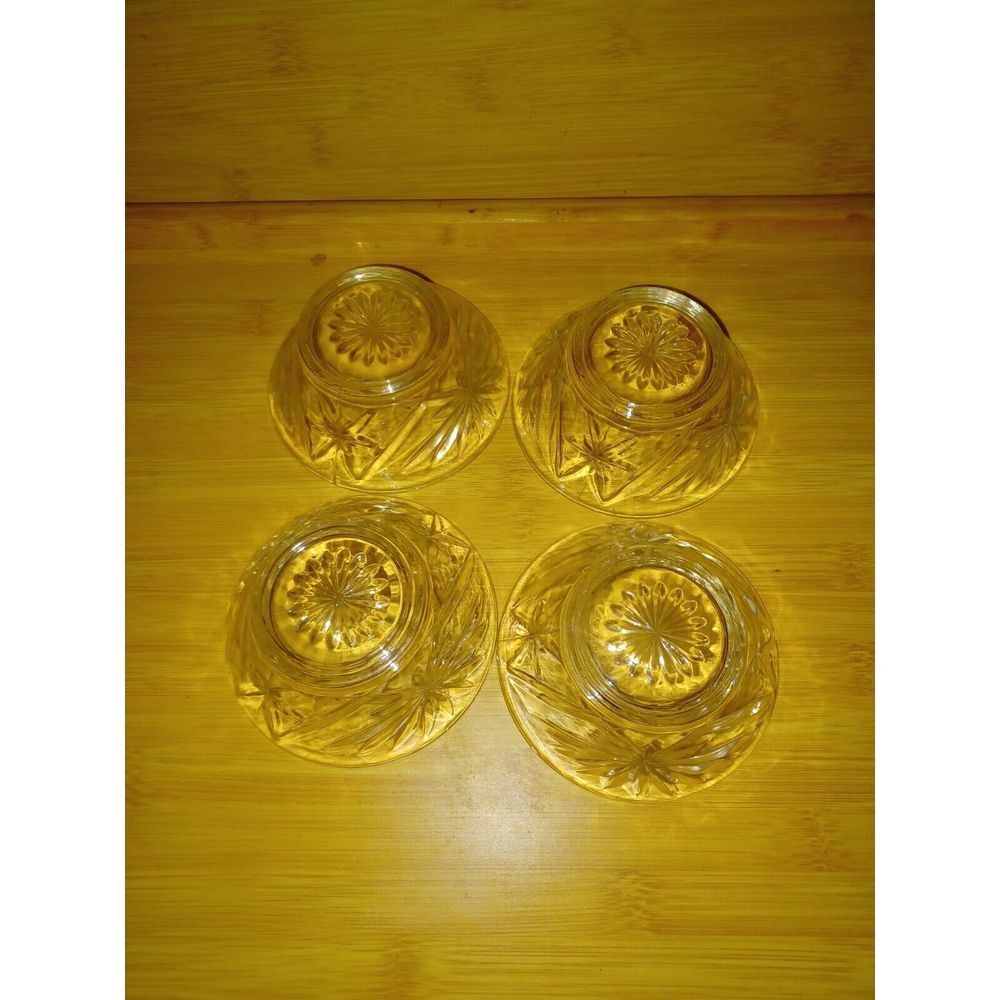 Set‎ Of 4 Anchor Hocking Clear Glass Berry Bowls 4" - Picture 3 of 3